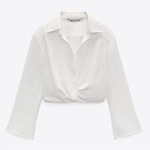 Zara Cropped Poplin Shirt